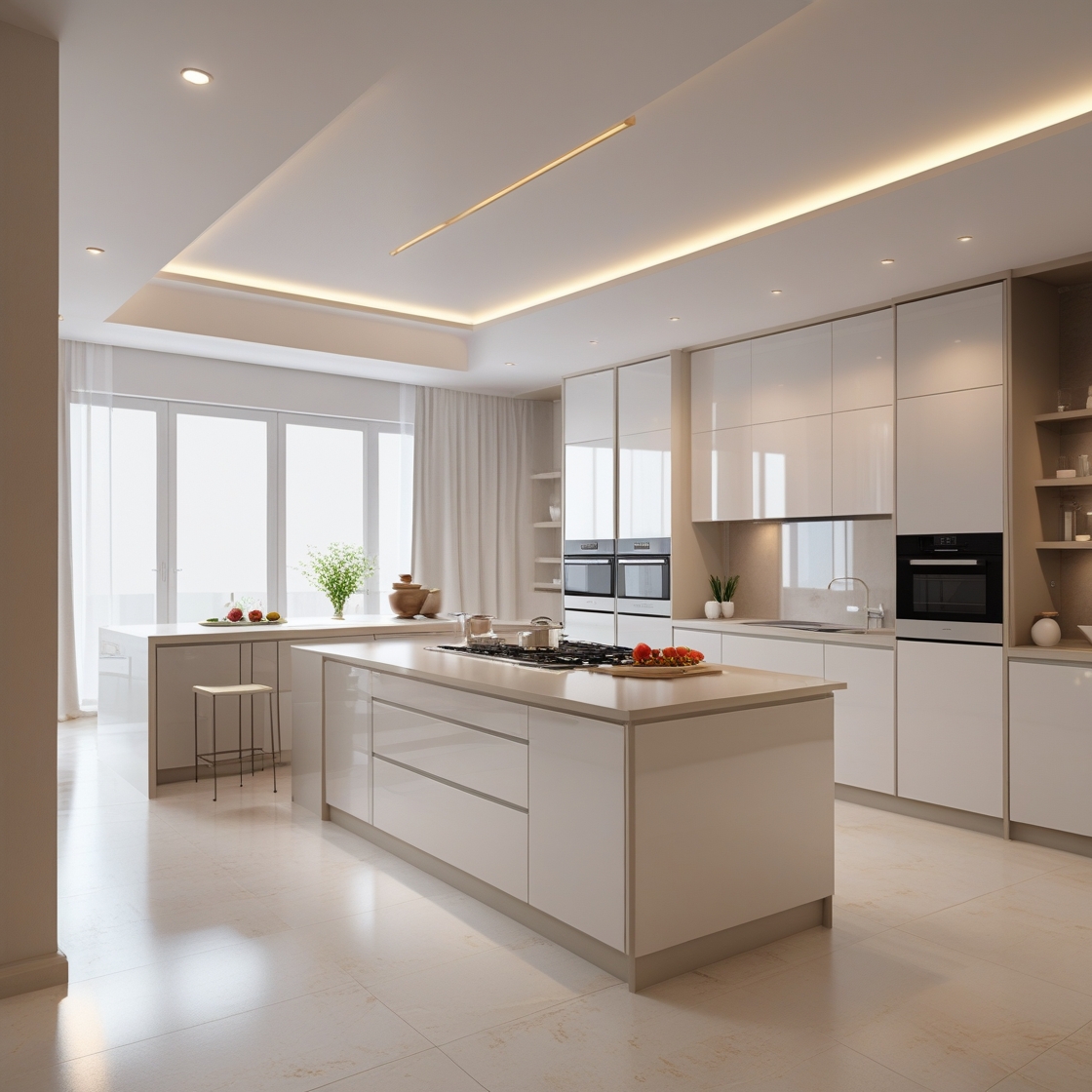 L Shaped Island Kitchen